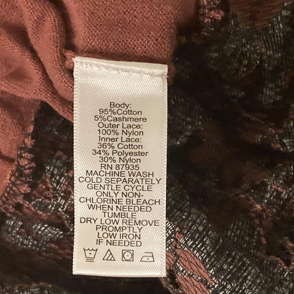 Logo By Lori Goldstein Women's Small S Lace Trim Cashmere Blend Knit Sweater EUC - Picture 10 of 10